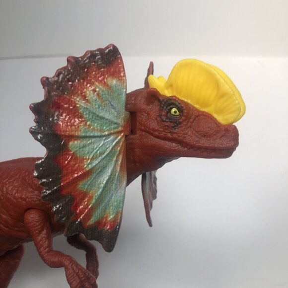 Jurassic World Mattel 14" Basic Dilophosaurus Orange - Rare - Dinosaur Figure - Picture 6 of 9